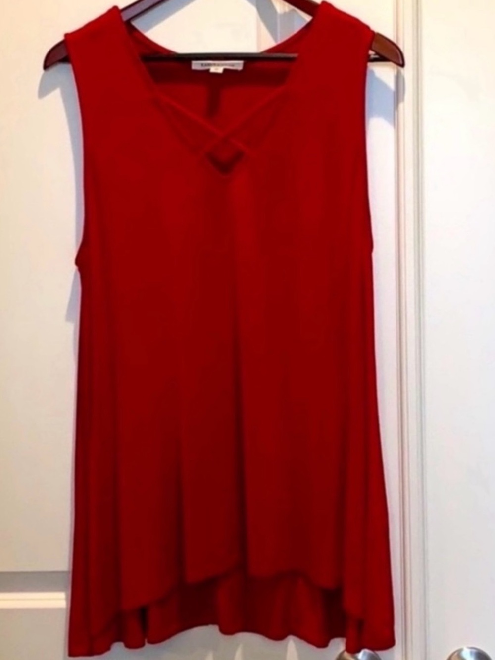 Karen Kane Ruby Red Sleeveless Size XL Blouse